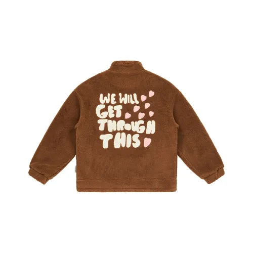 EMPTY REFERENCE Zip Up Jackets Unisex Brown