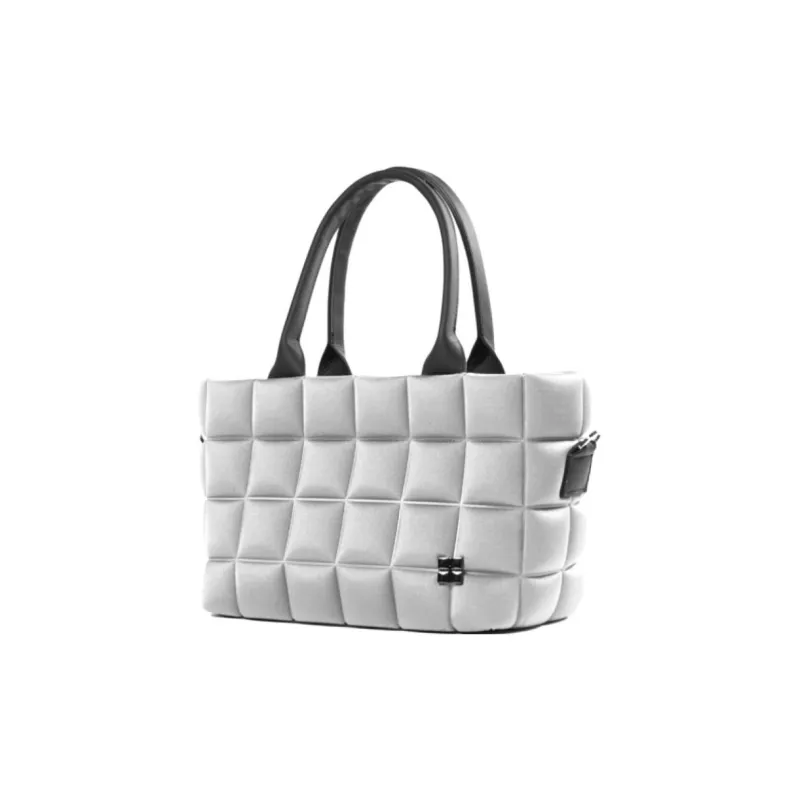 BPRIME Oxford Tote Bag, Shopping Bag, Shoulder Bag, Handbag Small Size Women's White-1