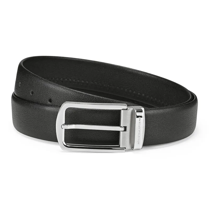 ROBERTA DI CAMERINO Top Grain Cow Leather Belts Men's Black Width 3.45cm-5
