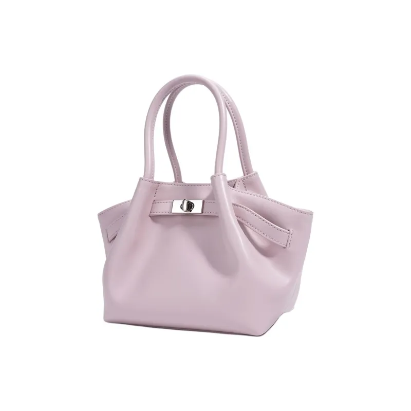 COURONNE Cow Leather Basket Bag, One Shoulder Handbag Women's Multicolor-12