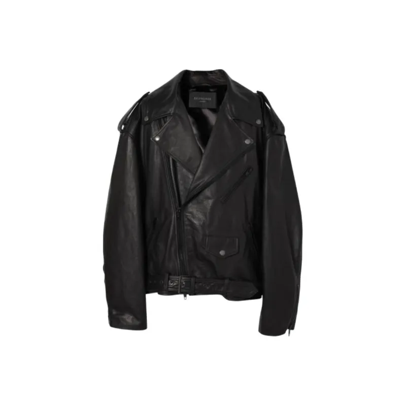 Balenciaga Leather Biker Jacket-0