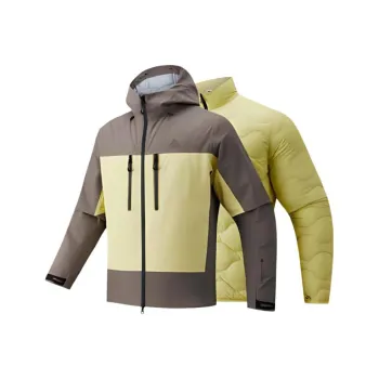 Anta Waterproof And Windproof To Keep Warm Windbreaker Jacket Men's Enamel Gray/Jade Yellow