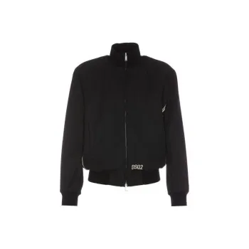 DSQUARED 2 Logo Embroidered Zip Up Bomber Jacket