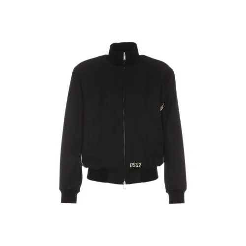 DSQUARED 2 Logo Embroidered Zip Up Bomber Jacket