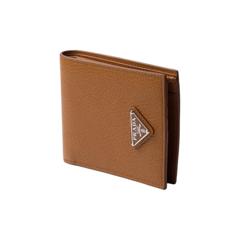 PRADA Vitello Dino Cow Leather Wallet Men's Cognac Brandy-2