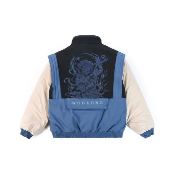 WOOKONG Puffer Jackets Unisex Black White Blue