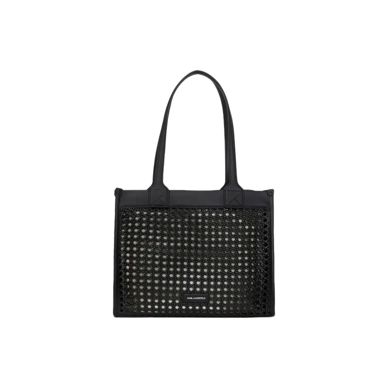 KARL LAGERFELD K/SKUARE Polyurethane Tote Bag, Shopping Bag, Handbag Medium Size Women's Black-1