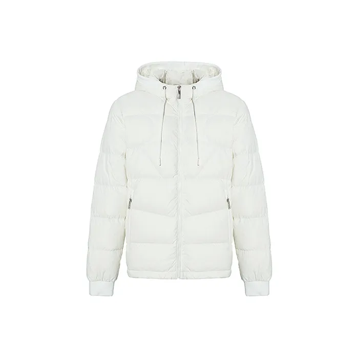 RARE FW22 Solid Color Hooded Down Jacket Men's White-0