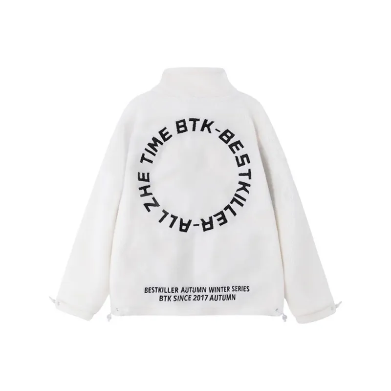 BTK Loose Fit Thickened And Fleece-Lined Jacket Winter Unisex-3