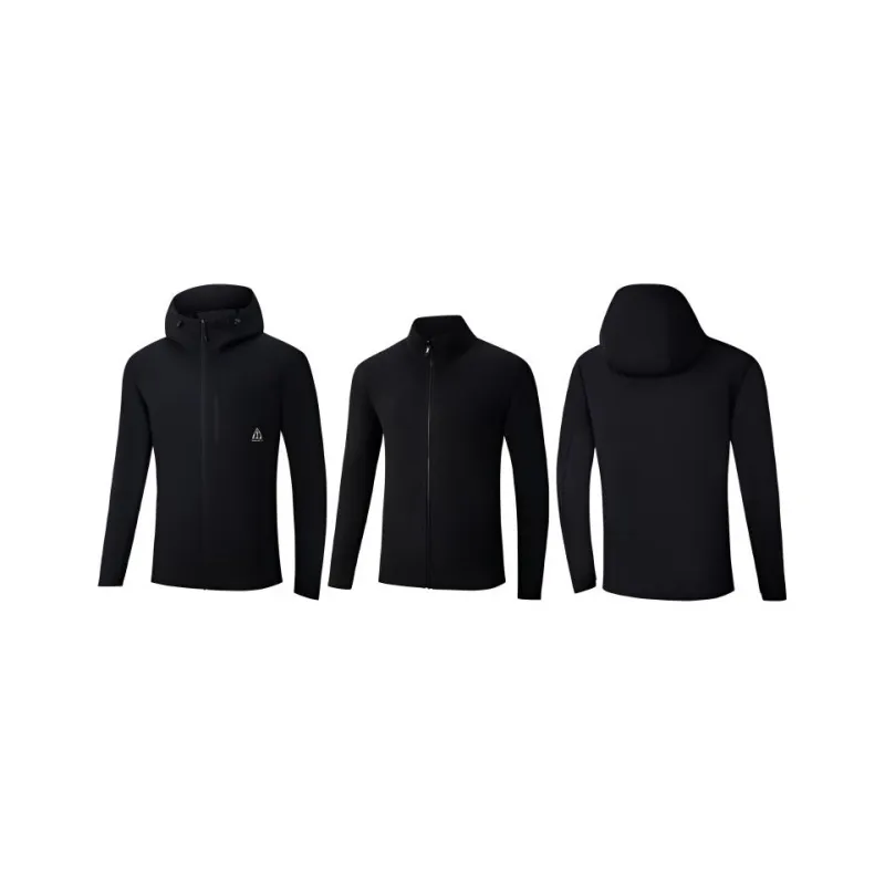 361° Water Repellent Windbreaker Jacket Unisex Super Black-0