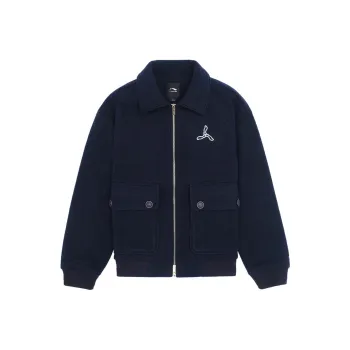 LI NING 1990 Classic Collection Velvet Jackets Men Dark Marine Blue