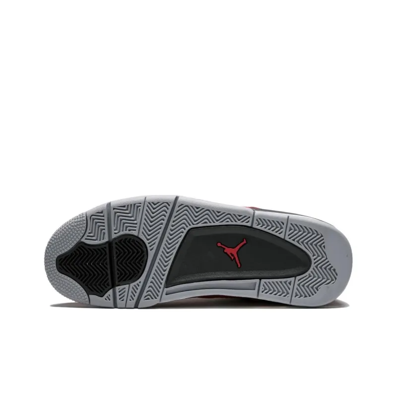 Jordan Air Jordan 4 Anti Slip Wear Resistant Low Top Vintage Basketball Shoes Unisex Black Red-3