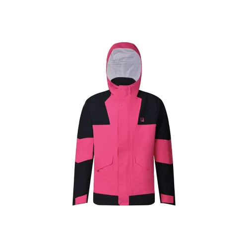 FILA Waterproof Thermal Cold Resistant Windbreaker Jacket Men's Vivid Rose Red
