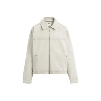 ZARA Denim Jackets Men Beige