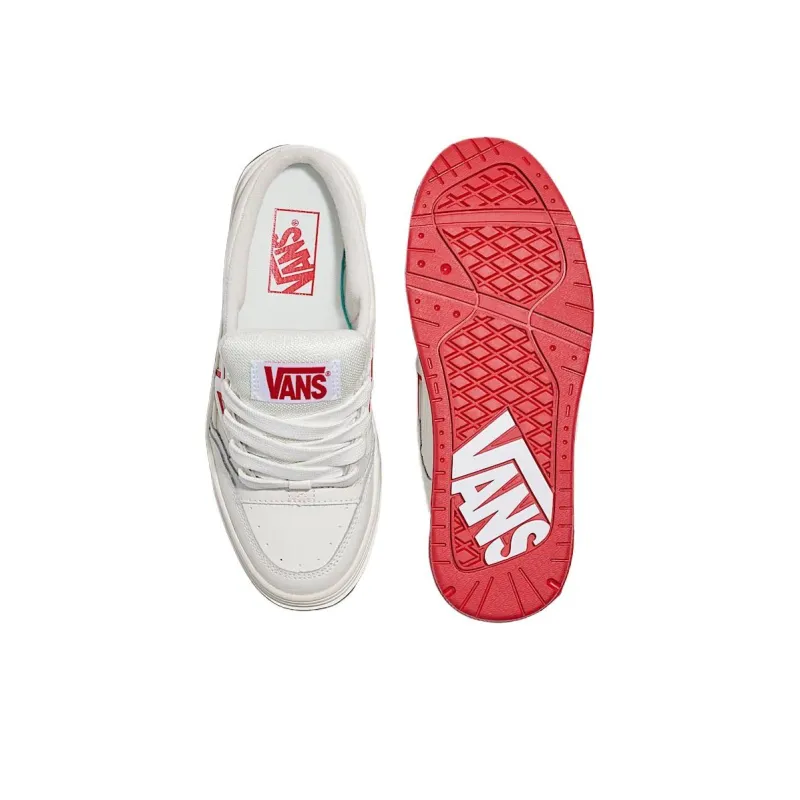 Vans Upland Anti Slip Wear Resistant Low Top Skateboard Shoes Women's White Red-3