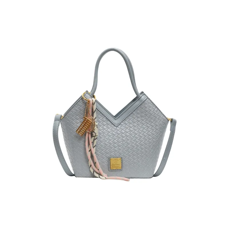 Yalu PU Basket Bag, One Shoulder Handbag Women's Silver/Blue/Ecru/Pink/Black-8