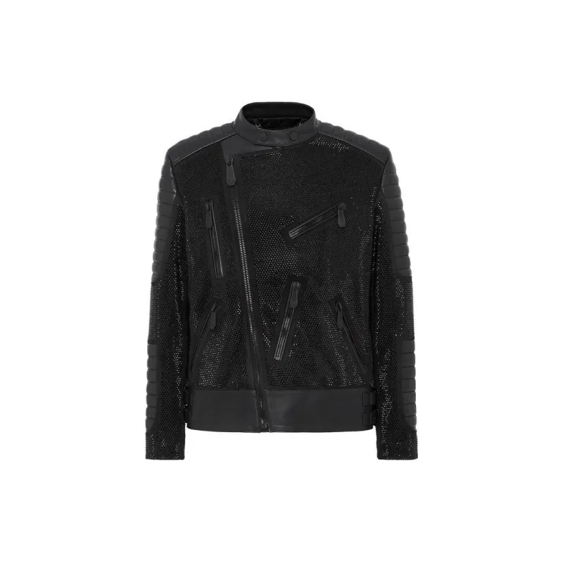 PHILIPP PLEIN Leather Disco Biker Jacket-0