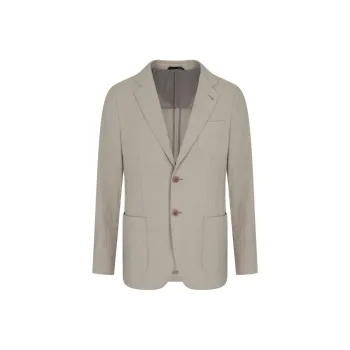 GIORGIO ARMANI Upton Line Single breasted Jacket In Linen Canvas