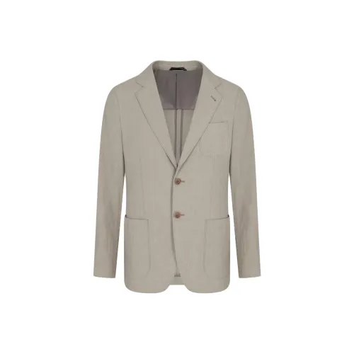 GIORGIO ARMANI Upton Line Single breasted Jacket In Linen Canvas