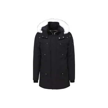 Moose Knuckles Zip-Up Logo Plaque Hooded Parka
