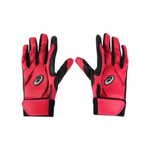Asics Synthetic Leather, Polyester Sports Gloves Unisex Red