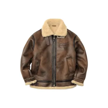 AKCLUB Puffer Jacket Left Arm Band Sleeve Logo Style Men's Brown