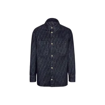 FENDI Ff Jacquard Denim Shirt Jacket