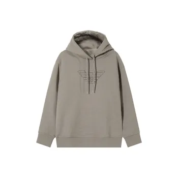 EMPORIO ARMANI Logo Embroidered Drawstring Hoodie