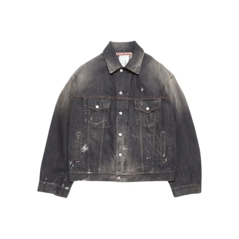 Acne Studios Button Up Distressed Denim Jacket-0