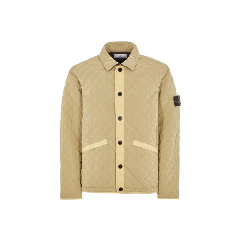 STONE ISLAND Compass Patch Quilted Buttoned Jacket-0