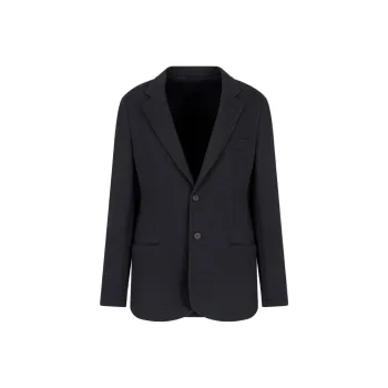 EMPORIO ARMANI Travel Essentials Single breasted Blazer In Waffle Jersey