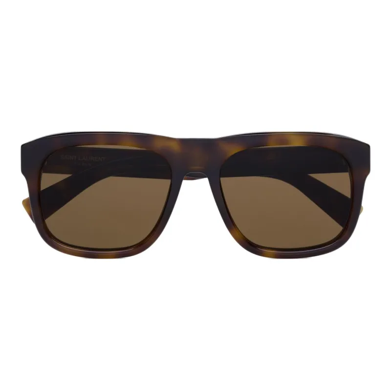 SAINT LAURENT Plastic Acetate Square Sunglasses Unisex Brown-1