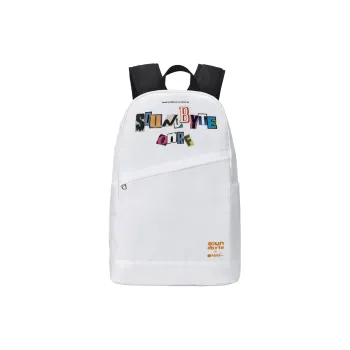 Soundbyte × ONRF Collaboration Polyester Students Backpack Laptop Bag Regular Unisex White