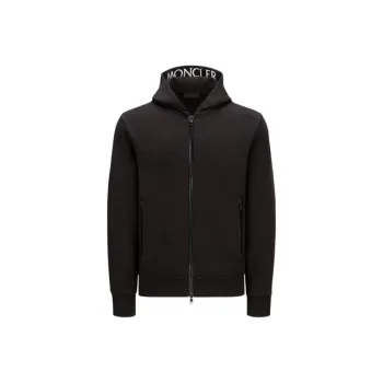 Moncler Logo Printed Zip Up Hoodie