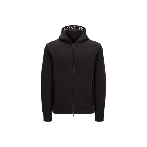 Moncler Logo Printed Zip Up Hoodie