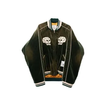 Maison Mihara Yasuhiro Souvenir Velvet Zipped Bomber Jacket