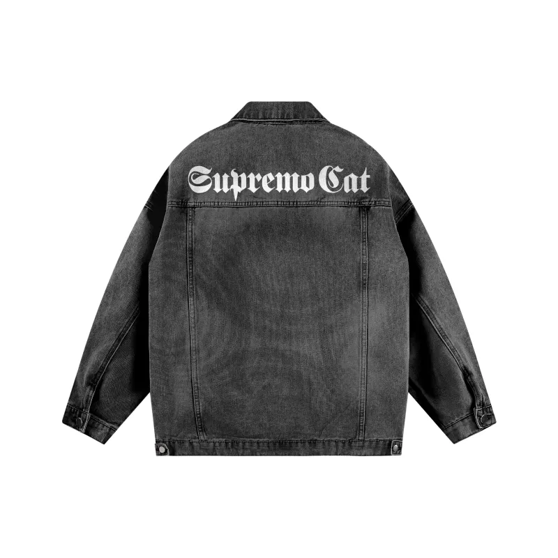 Supremo Cat Denim Jacket Unisex-0