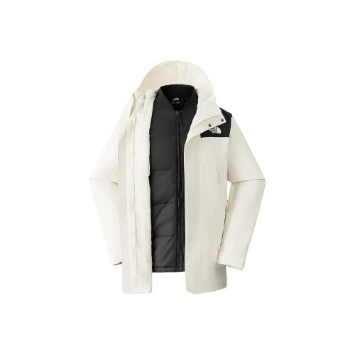THE NORTH FACE City Outdoor Collection Water-Resistant Warm Water-Repellent Windbreaker Jacket Men's Dune White