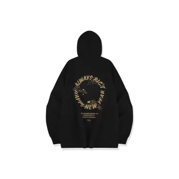 QIAODAN Get Rich Every Day Sweatshirt Unisex Black