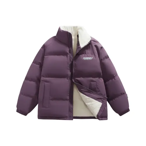 GENANX Letter Stand Collar Loose Fit Puffer Jacket Unisex