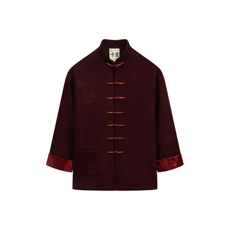 XUANSHENG Jackets Coats Men's Burgundy-0