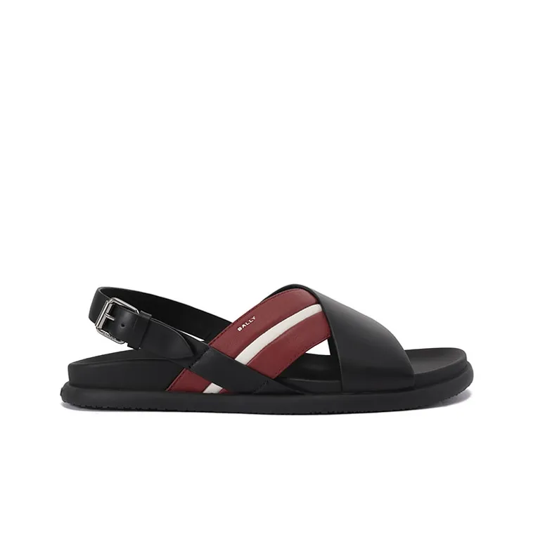 BALLY One Strap Sandals Men's Black-1
