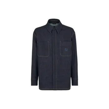 FENDI Logo Embroidered Denim Jacket