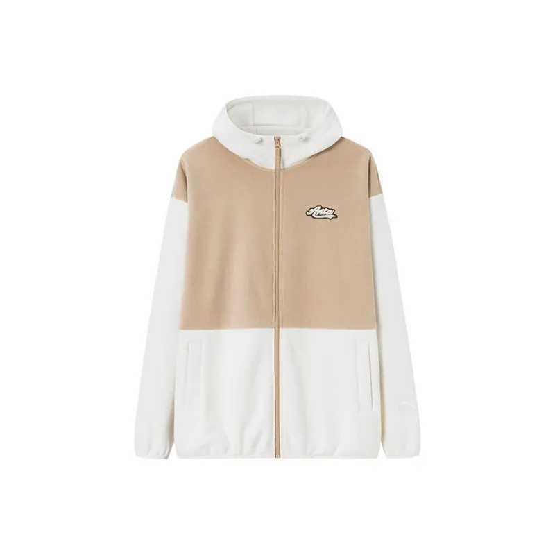 Anta Life Collection Velvet feel Coat Unisex Dust Gray/Beige Yellow-0