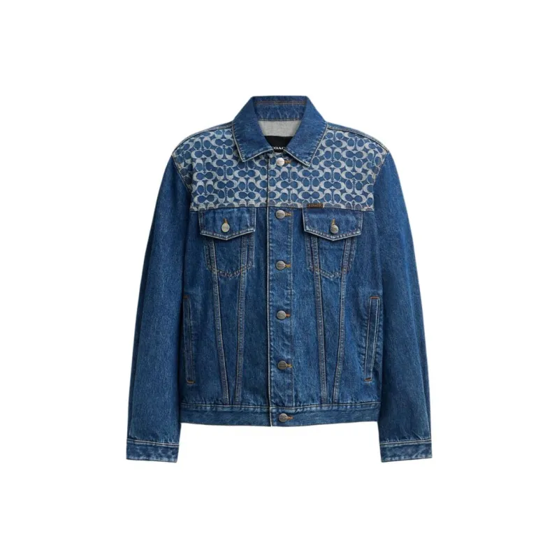 COACH Denim Jackets Men Blue-0