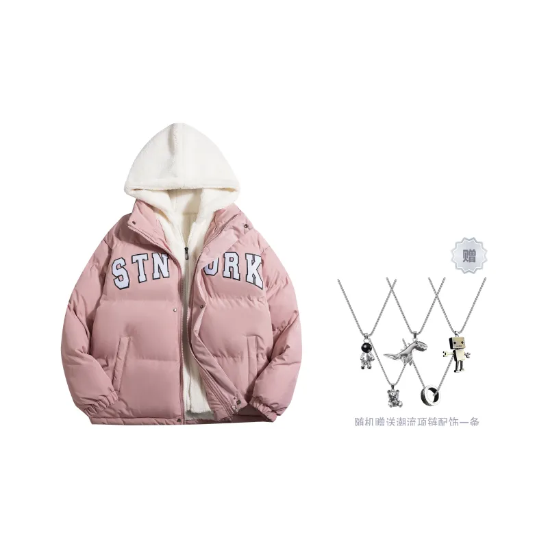 STNW Letter Hooded Loose Fit Thickened And Fleece Lined Puffer Jacket Unisex-18