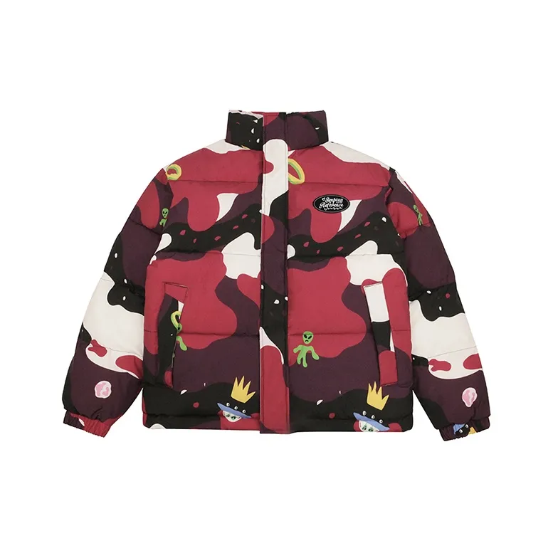 EMPTY REFERENCE Puffer Jacket Unisex Rose Red-0