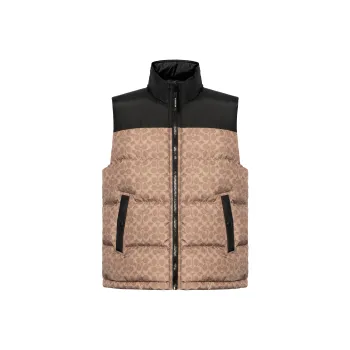 COACH FW24 Vest Men's Brown Yellow