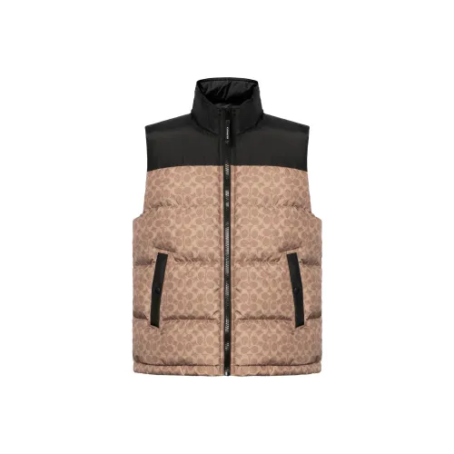 COACH FW24 Vest Men's Brown Yellow