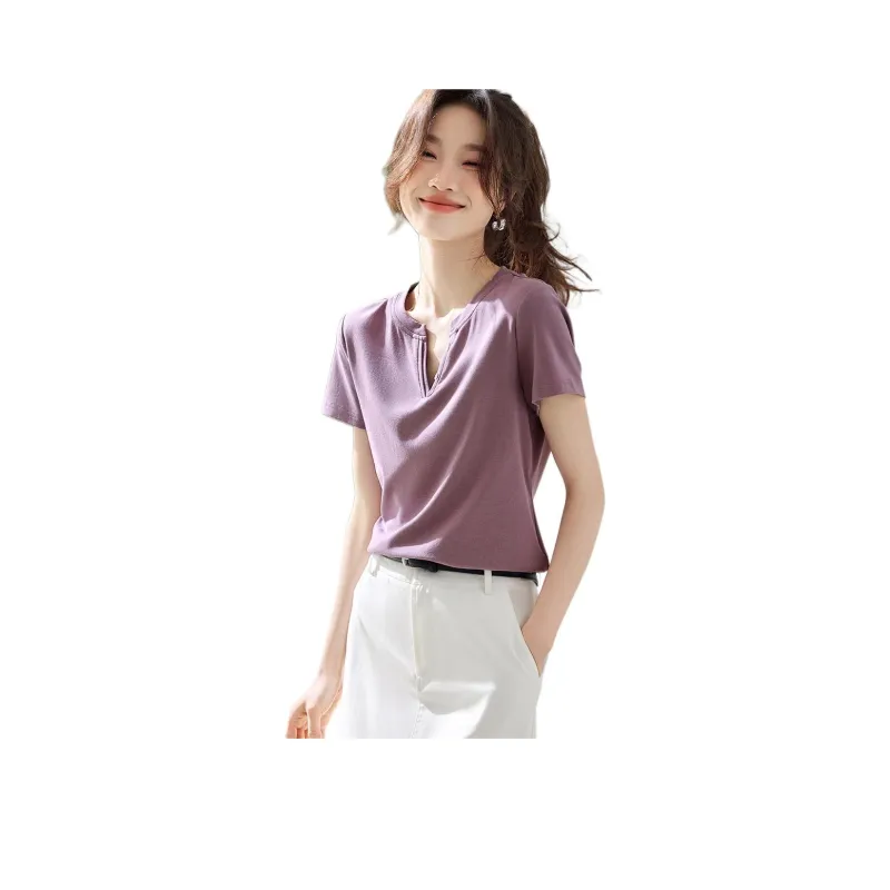 Mo Han Yi Mei T Shirt Women's Dusty Purple-2